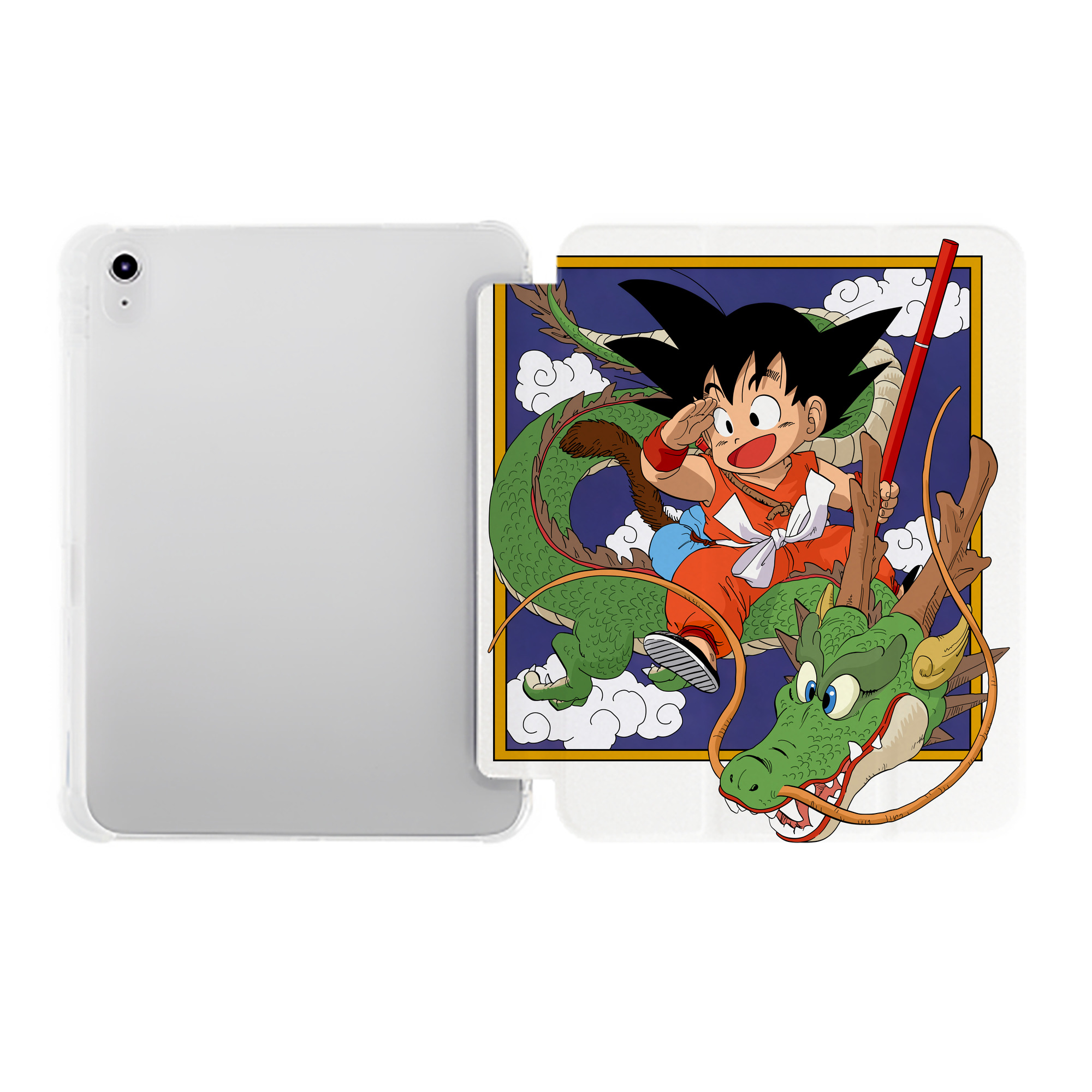 （画像用） ドラゴンボール 孫悟空（そん ごくう）Son Goku カカロット DRAGON BALL Kakarotto IPad ケース ペン収納付き 三つ折りスタンド PUレザー×シリコン 対応機種9.5/10.5/10.9インチ